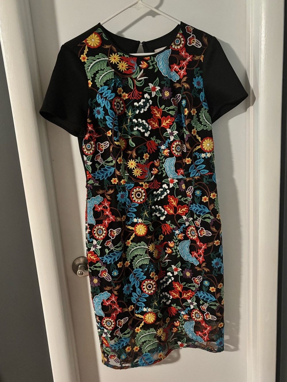 NY&Co Black Embroidered Dress 6